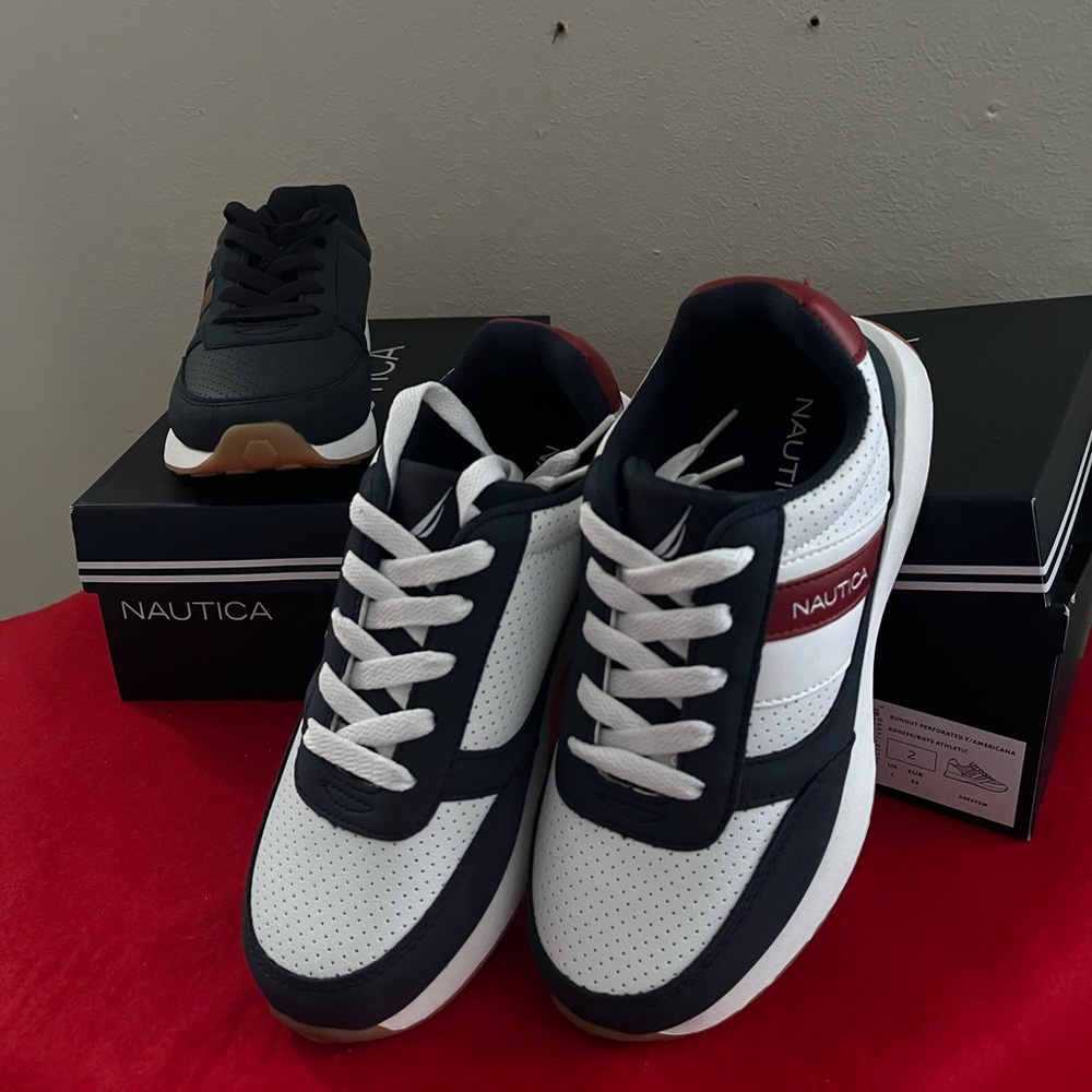 Nautica Black and White Sneakers with Red Detail *KIDS WEAR* *NEW*